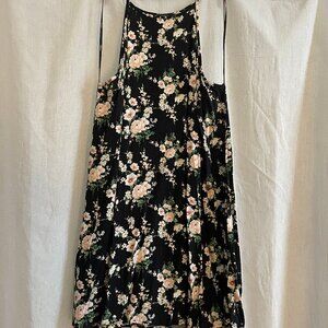 Black Floral High Neck Mini Dress